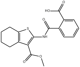 2-({[3-(methoxycarbonyl)-4,5,6,7-tetrahydro-1-benzothien-2-yl]amino}carbonyl)benzoic acid,328025-60-1,结构式