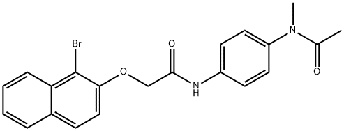 N-{4-[acetyl(methyl)amino]phenyl}-2-[(1-bromo-2-naphthyl)oxy]acetamide Structure