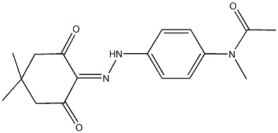 N-{4-[2-(4,4-dimethyl-2,6-dioxocyclohexylidene)hydrazino]phenyl}-N-methylacetamide 化学構造式