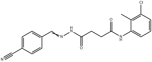 N-(3-chloro-2-methylphenyl)-4-[2-(4-cyanobenzylidene)hydrazino]-4-oxobutanamide Struktur