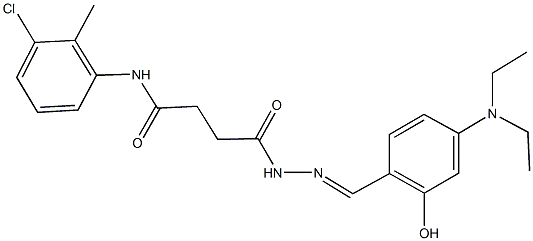 N-(3-chloro-2-methylphenyl)-4-{2-[4-(diethylamino)-2-hydroxybenzylidene]hydrazino}-4-oxobutanamide 化学構造式