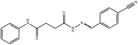 4-[2-(4-cyanobenzylidene)hydrazino]-4-oxo-N-phenylbutanamide,328026-34-2,结构式