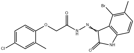 328026-44-4 N'-(4-bromo-5-methyl-2-oxo-1,2-dihydro-3H-indol-3-ylidene)-2-(4-chloro-2-methylphenoxy)acetohydrazide