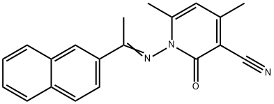 4,6-dimethyl-1-{[1-(2-naphthyl)ethylidene]amino}-2-oxo-1,2-dihydro-3-pyridinecarbonitrile,328027-25-4,结构式