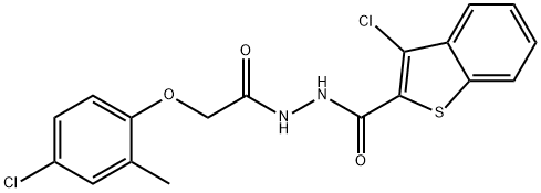 3-chloro-N'-[(4-chloro-2-methylphenoxy)acetyl]-1-benzothiophene-2-carbohydrazide,328027-28-7,结构式