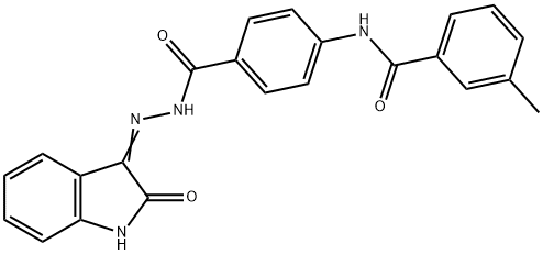 3-methyl-N-(4-{[2-(2-oxo-1,2-dihydro-3H-indol-3-ylidene)hydrazino]carbonyl}phenyl)benzamide Structure