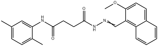 N-(2,5-dimethylphenyl)-4-{2-[(2-methoxy-1-naphthyl)methylene]hydrazino}-4-oxobutanamide 化学構造式