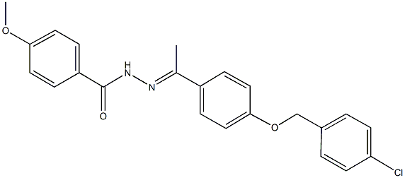 N'-(1-{4-[(4-chlorobenzyl)oxy]phenyl}ethylidene)-4-methoxybenzohydrazide Struktur