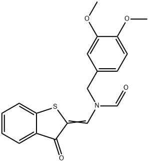 3,4-dimethoxybenzyl[(3-oxo-1-benzothien-2(3H)-ylidene)methyl]formamide Structure