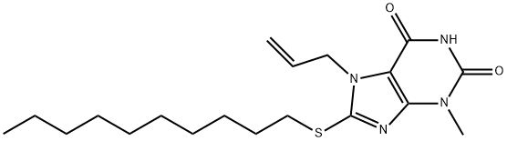 7-allyl-8-(decylsulfanyl)-3-methyl-3,7-dihydro-1H-purine-2,6-dione Structure