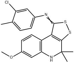 3-chloro-N-(7-methoxy-4,4-dimethyl-4,5-dihydro-1H-[1,2]dithiolo[3,4-c]quinolin-1-ylidene)-4-methylaniline|