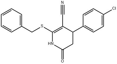 2-(benzylsulfanyl)-4-(4-chlorophenyl)-6-oxo-1,4,5,6-tetrahydro-3-pyridinecarbonitrile 结构式