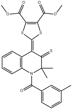 328069-89-2 dimethyl 2-(2,2-dimethyl-1-(3-methylbenzoyl)-3-thioxo-2,3-dihydro-4(1H)-quinolinylidene)-1,3-dithiole-4,5-dicarboxylate