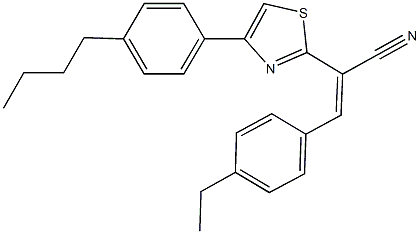 2-[4-(4-butylphenyl)-1,3-thiazol-2-yl]-3-(4-ethylphenyl)acrylonitrile,328070-22-0,结构式