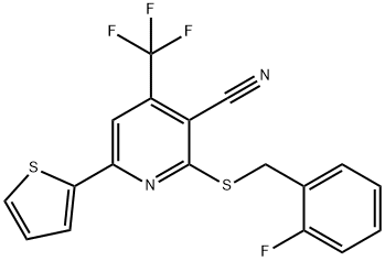 2-[(2-fluorobenzyl)sulfanyl]-6-(2-thienyl)-4-(trifluoromethyl)nicotinonitrile|