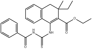 ethyl 1-{[(benzoylamino)carbothioyl]amino}-3-ethyl-3-methyl-3,4-dihydro-2-naphthalenecarboxylate Structure