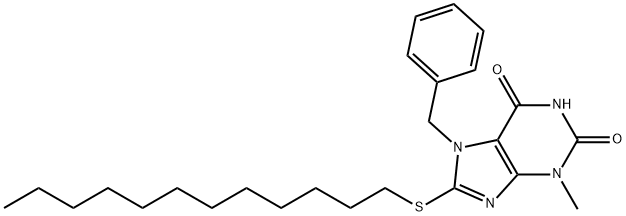7-benzyl-8-(dodecylsulfanyl)-3-methyl-3,7-dihydro-1H-purine-2,6-dione Structure