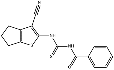 N-benzoyl-N'-(3-cyano-5,6-dihydro-4H-cyclopenta[b]thien-2-yl)thiourea Struktur