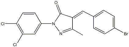 4-(4-bromobenzylidene)-2-(3,4-dichlorophenyl)-5-methyl-2,4-dihydro-3H-pyrazol-3-one 化学構造式