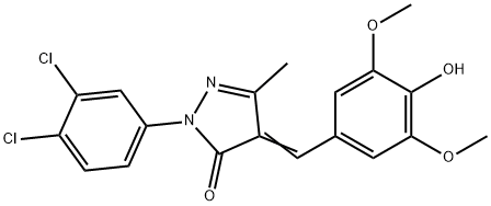 2-(3,4-dichlorophenyl)-4-(4-hydroxy-3,5-dimethoxybenzylidene)-5-methyl-2,4-dihydro-3H-pyrazol-3-one Structure