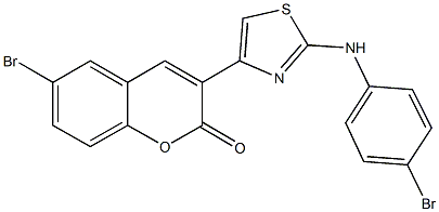 6-bromo-3-[2-(4-bromoanilino)-1,3-thiazol-4-yl]-2H-chromen-2-one,328084-50-0,结构式