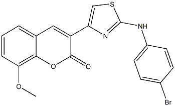 3-[2-(4-bromoanilino)-1,3-thiazol-4-yl]-8-methoxy-2H-chromen-2-one,328084-51-1,结构式