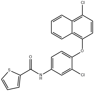 N-{3-chloro-4-[(4-chloro-1-naphthyl)oxy]phenyl}-2-thiophenecarboxamide,328089-01-6,结构式