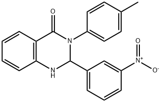 2-{3-nitrophenyl}-3-(4-methylphenyl)-2,3-dihydro-4(1H)-quinazolinone Structure