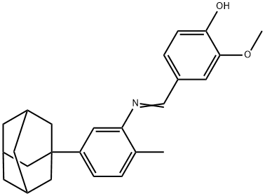 4-({[5-(1-adamantyl)-2-methylphenyl]imino}methyl)-2-methoxyphenol 结构式