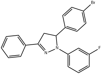 5-(4-bromophenyl)-1-(3-fluorophenyl)-3-phenyl-4,5-dihydro-1H-pyrazole Struktur