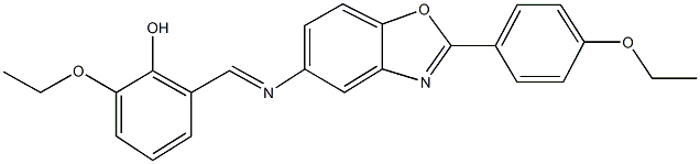 2-ethoxy-6-({[2-(4-ethoxyphenyl)-1,3-benzoxazol-5-yl]imino}methyl)phenol Structure