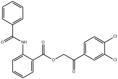 2-(3,4-dichlorophenyl)-2-oxoethyl 2-(benzoylamino)benzoate 化学構造式