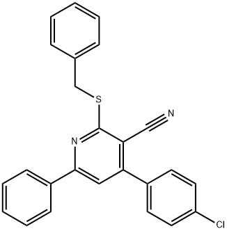 2-(benzylsulfanyl)-4-(4-chlorophenyl)-6-phenylnicotinonitrile,328117-93-7,结构式