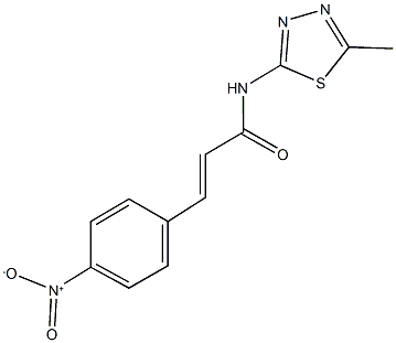 3-{4-nitrophenyl}-N-(5-methyl-1,3,4-thiadiazol-2-yl)acrylamide 结构式