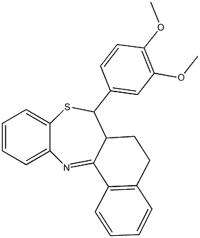7-(3,4-dimethoxyphenyl)-5,6,6a,7-tetrahydronaphtho[2,1-c][1,5]benzothiazepine Struktur