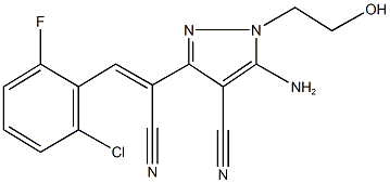 5-amino-3-[2-(2-chloro-6-fluorophenyl)-1-cyanovinyl]-1-(2-hydroxyethyl)-1H-pyrazole-4-carbonitrile Structure