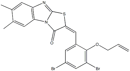 2-[2-(allyloxy)-3,5-dibromobenzylidene]-6,7-dimethyl[1,3]thiazolo[3,2-a]benzimidazol-3(2H)-one|