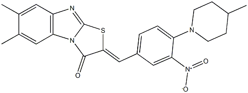2-[3-nitro-4-(4-methyl-1-piperidinyl)benzylidene]-6,7-dimethyl[1,3]thiazolo[3,2-a]benzimidazol-3(2H)-one,328243-19-2,结构式