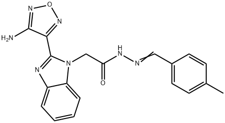 2-[2-(4-amino-1,2,5-oxadiazol-3-yl)-1H-benzimidazol-1-yl]-N'-(4-methylbenzylidene)acetohydrazide 结构式