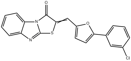 2-{[5-(3-chlorophenyl)-2-furyl]methylene}[1,3]thiazolo[3,2-a]benzimidazol-3(2H)-one Structure