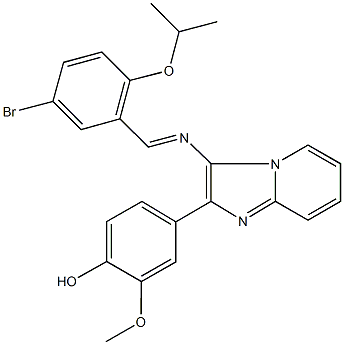 4-{3-[(5-bromo-2-isopropoxybenzylidene)amino]imidazo[1,2-a]pyridin-2-yl}-2-methoxyphenol Structure