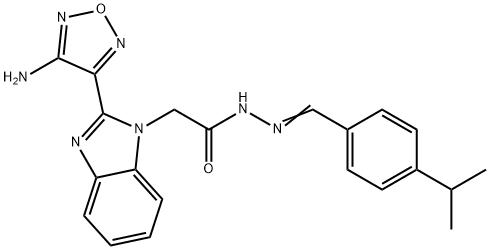 2-[2-(4-amino-1,2,5-oxadiazol-3-yl)-1H-benzimidazol-1-yl]-N'-(4-isopropylbenzylidene)acetohydrazide Struktur