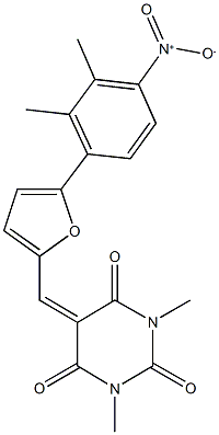 5-[(5-{4-nitro-2,3-dimethylphenyl}-2-furyl)methylene]-1,3-dimethyl-2,4,6(1H,3H,5H)-pyrimidinetrione,328244-05-9,结构式