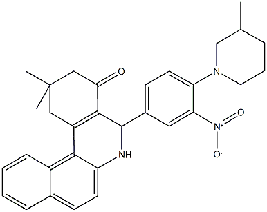 5-[3-nitro-4-(3-methyl-1-piperidinyl)phenyl]-2,2-dimethyl-2,3,5,6-tetrahydrobenzo[a]phenanthridin-4(1H)-one Structure