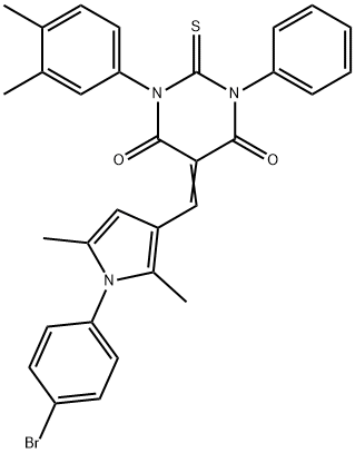 328246-59-9 5-{[1-(4-bromophenyl)-2,5-dimethyl-1H-pyrrol-3-yl]methylene}-1-(3,4-dimethylphenyl)-3-phenyl-2-thioxodihydro-4,6(1H,5H)-pyrimidinedione