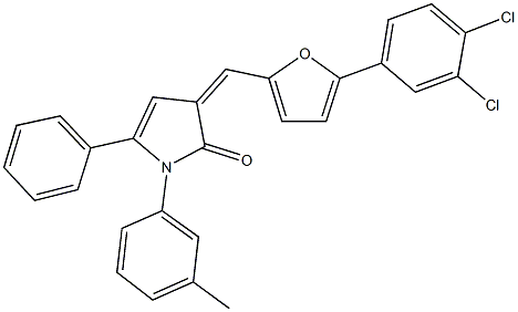 3-{[5-(3,4-dichlorophenyl)-2-furyl]methylene}-1-(3-methylphenyl)-5-phenyl-1,3-dihydro-2H-pyrrol-2-one|