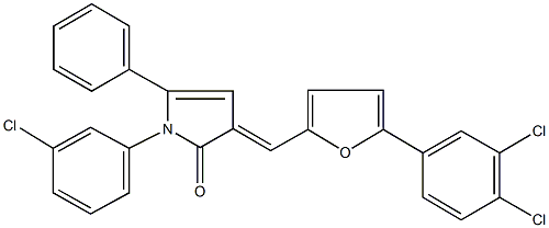 1-(3-chlorophenyl)-3-{[5-(3,4-dichlorophenyl)-2-furyl]methylene}-5-phenyl-1,3-dihydro-2H-pyrrol-2-one|