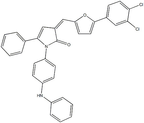 1-(4-anilinophenyl)-3-{[5-(3,4-dichlorophenyl)-2-furyl]methylene}-5-phenyl-1,3-dihydro-2H-pyrrol-2-one|