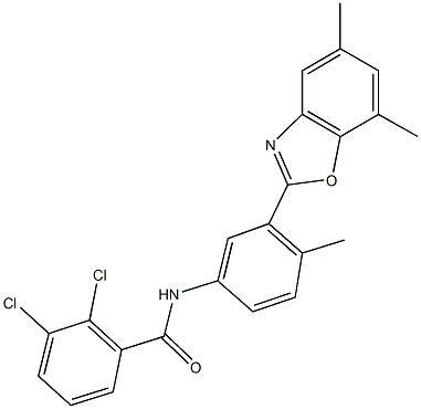 2,3-dichloro-N-[3-(5,7-dimethyl-1,3-benzoxazol-2-yl)-4-methylphenyl]benzamide Structure