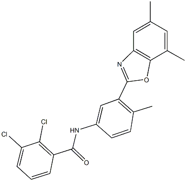 2,3-dichloro-N-[3-(5,7-dimethyl-1,3-benzoxazol-2-yl)-4-methylphenyl]benzamide Struktur